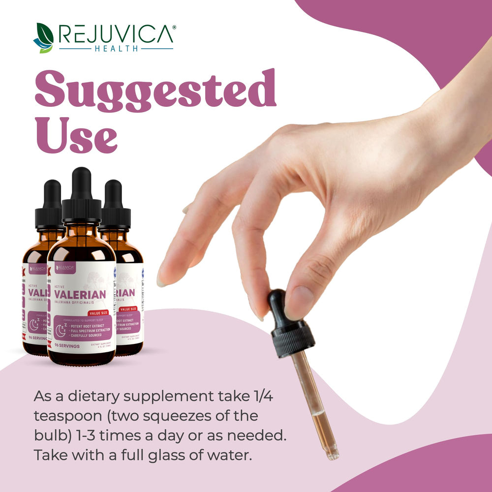 Rejuvica Health Active Valerian liquid clarity highlights alcohol-free extraction
