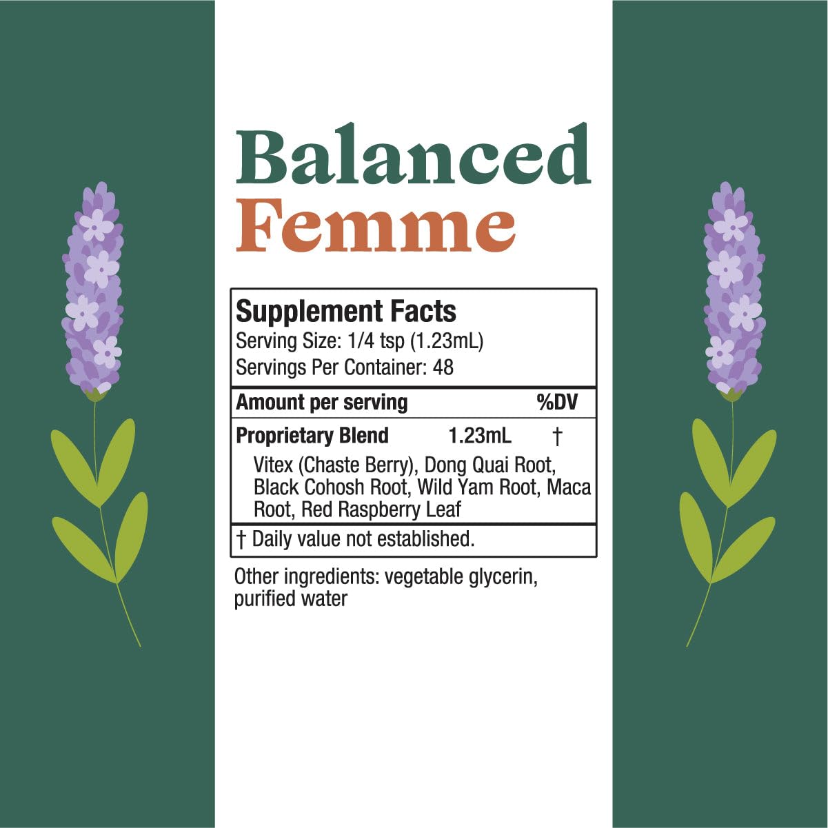 Balanced Femme lifestyle setting with bottle on bedside table