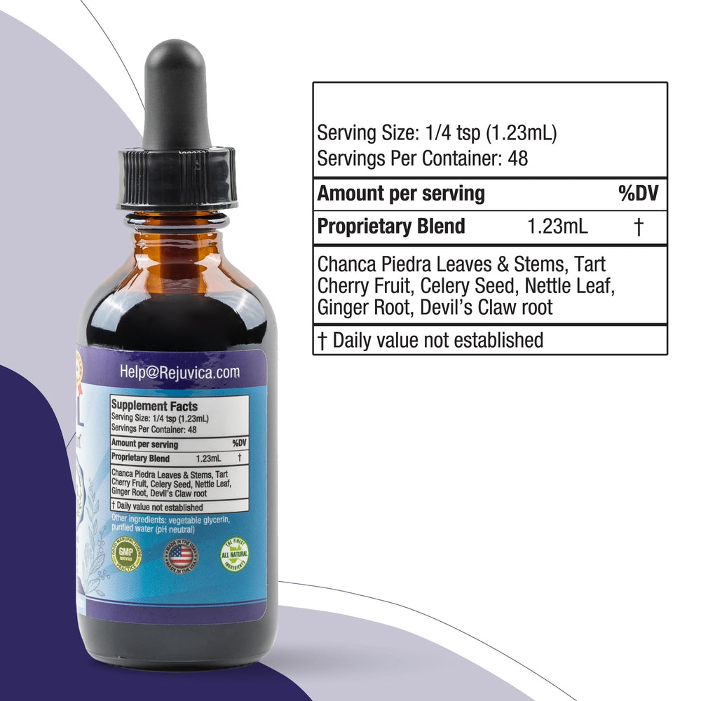 Rejuvica Health Varicol bottle close-up highlighting alcohol-free formula
