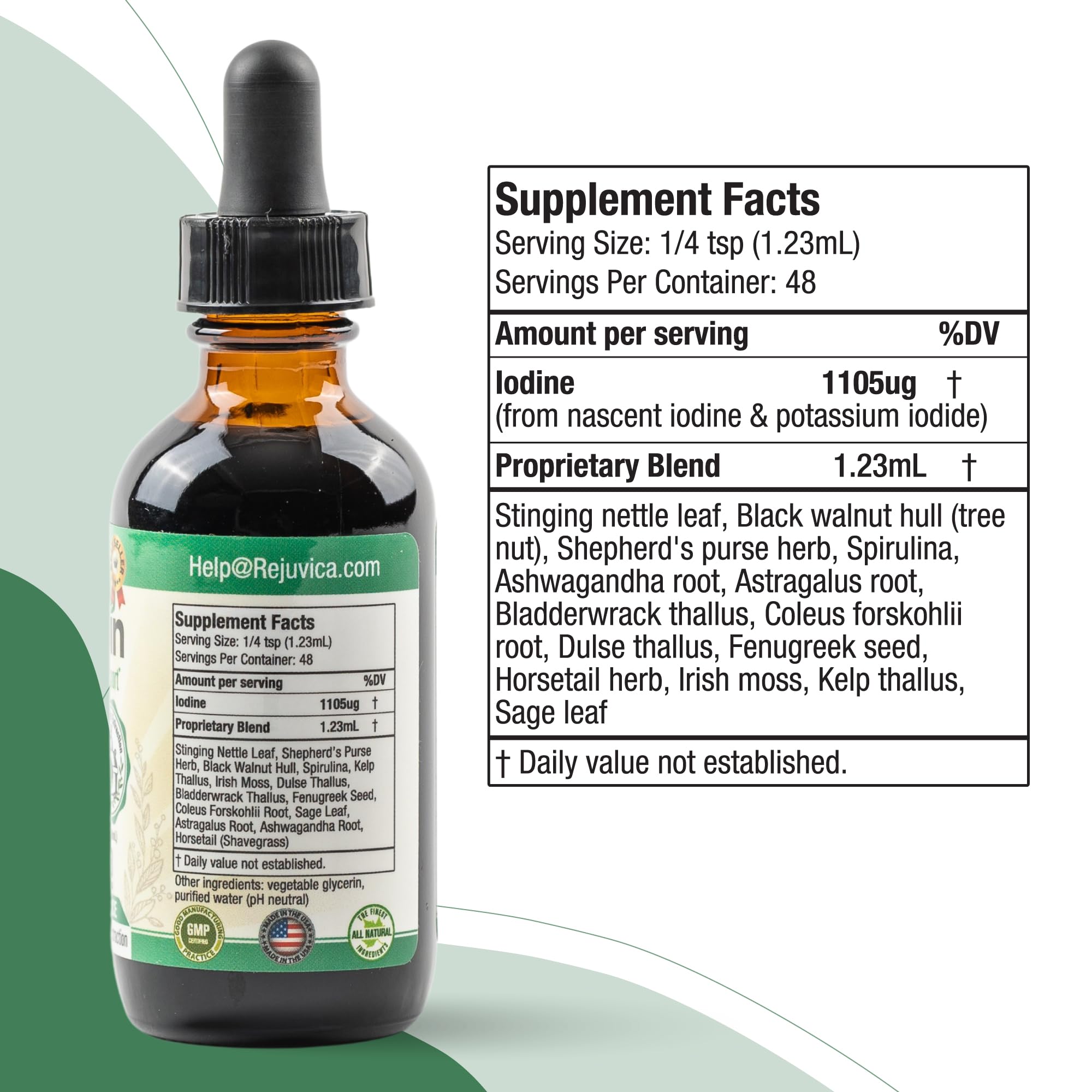 Thyrobin bottle on shelf with natural herbal blend