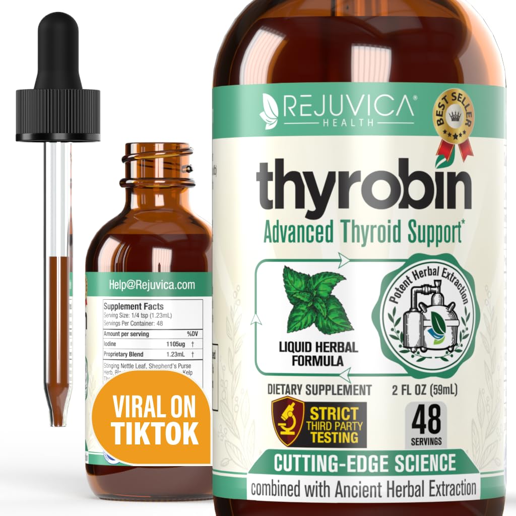 Rejuvica Health Thyrobin bottle with pour for convenient thyroid support