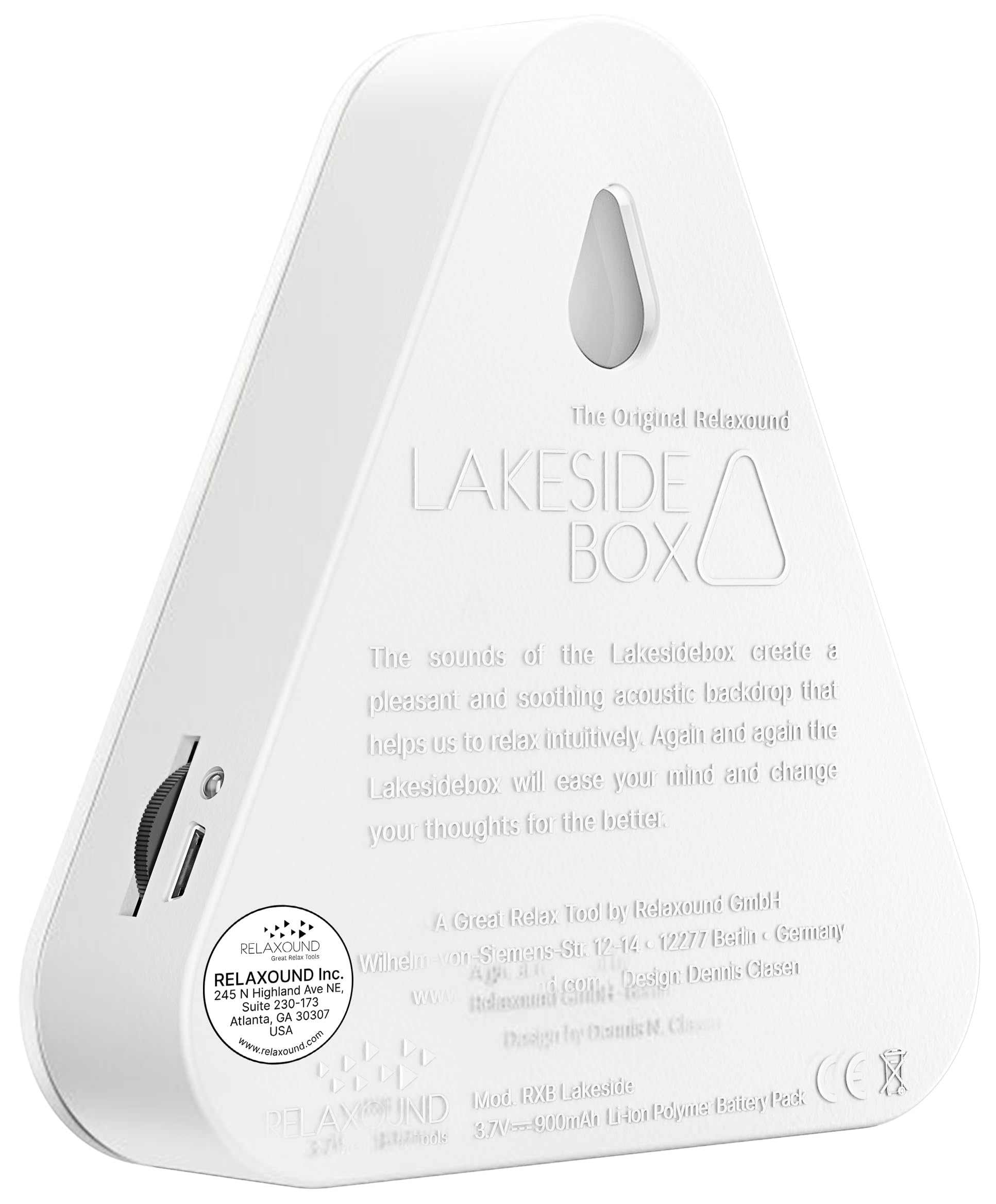 RELAXOUND Lakesidebox White motion sensor activates calming nature sounds