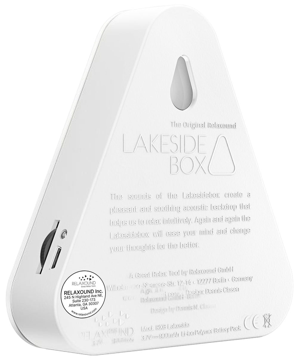 RELAXOUND Lakesidebox White motion sensor activates calming nature sounds
