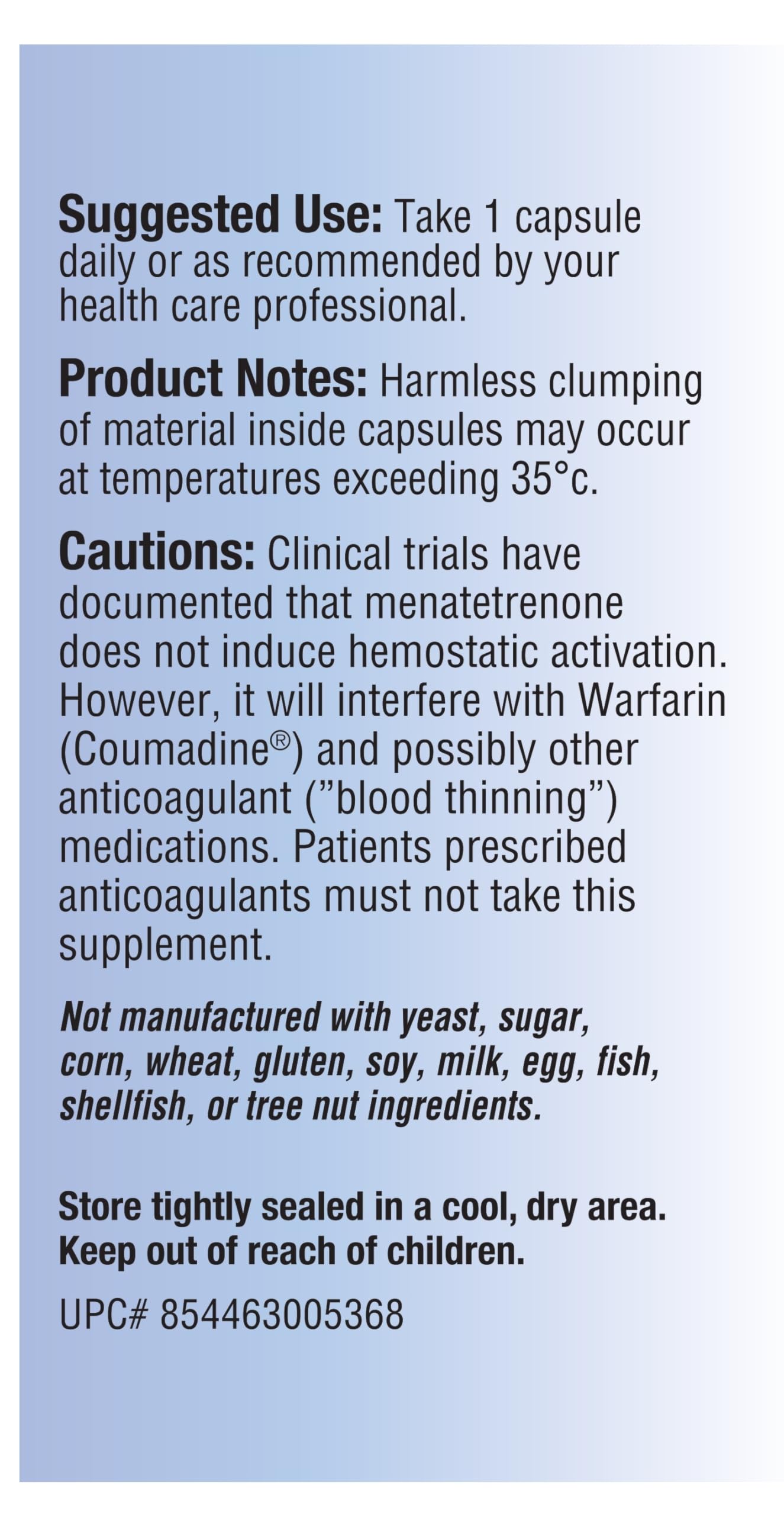 Relentless Improvement Vegi-Capsules close-up showing soy-free, vegan-friendly vitamin K2 option