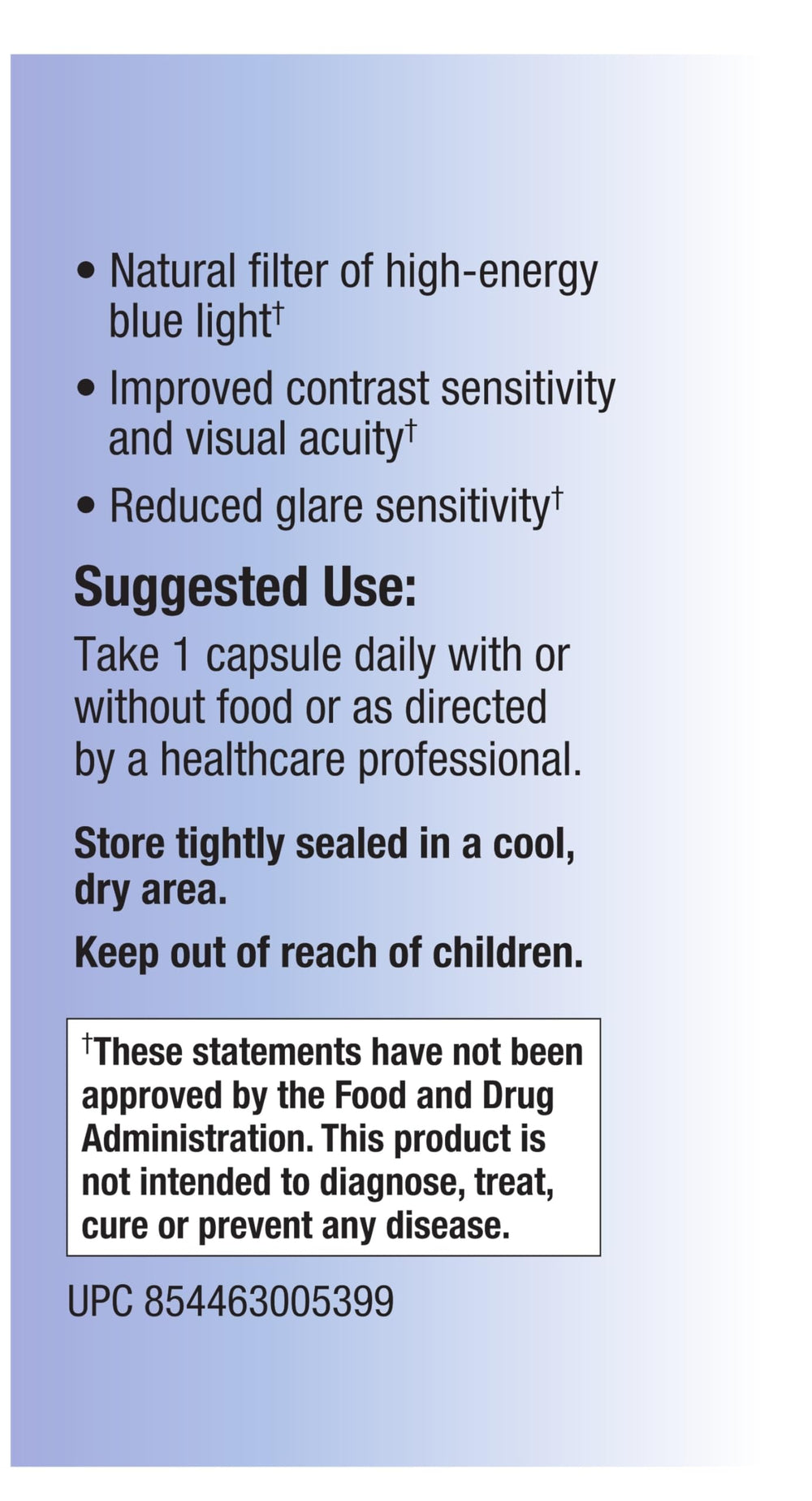 Relentless Improvement zeaxanthin capsules highlight natural eye nutrients.