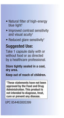Relentless Improvement zeaxanthin capsules highlight natural eye nutrients.