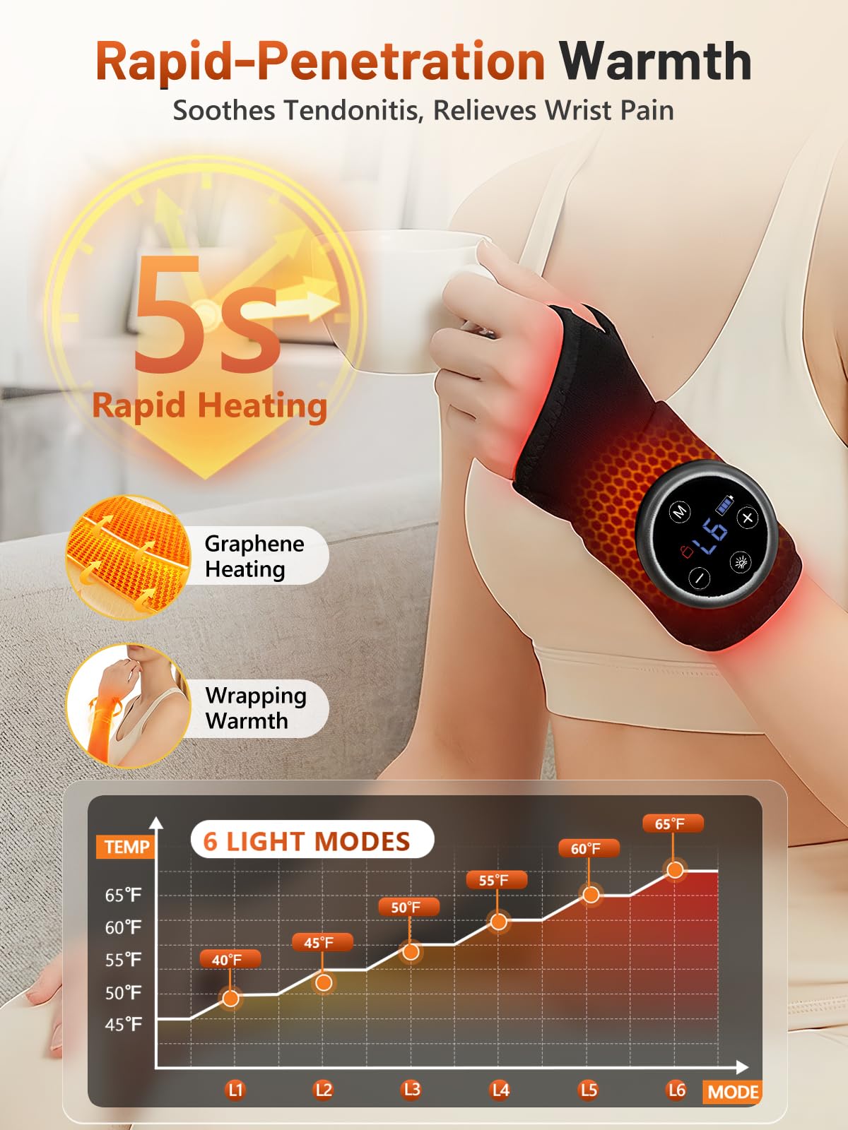 RELEXNOW detachable magnetic controller with touchscreen for cordless control.
