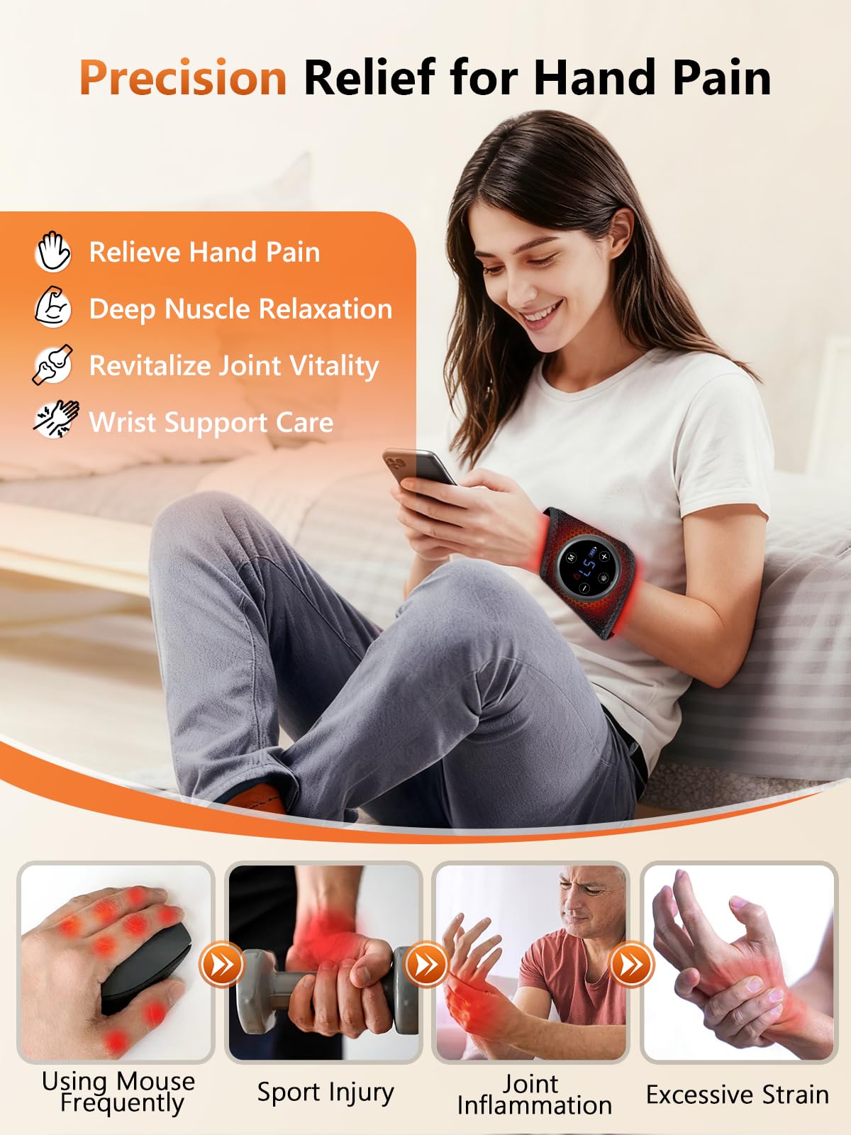 RELEXNOW ergonomic wrist wrap follows your wrist curve for secure fit.