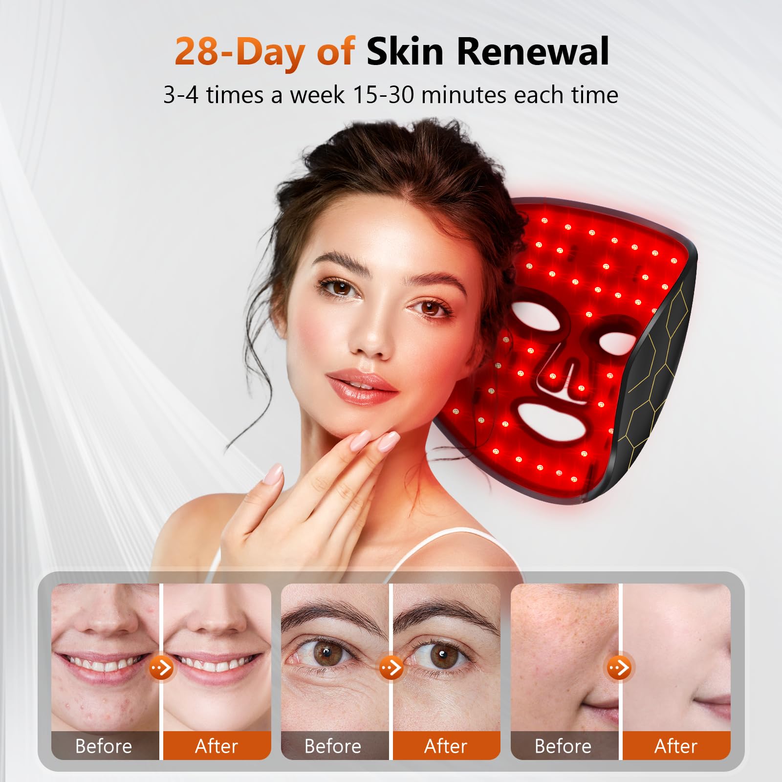 RELEXNOW mask emitting near‑infrared 850nm for deeper comfort sessions.
