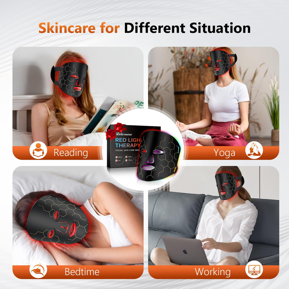 RELEXNOW yellow light 590nm setting to address redness and tone.