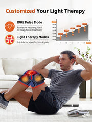 RELEXNOW four massage zones knee image showcases targeted relief during workouts.