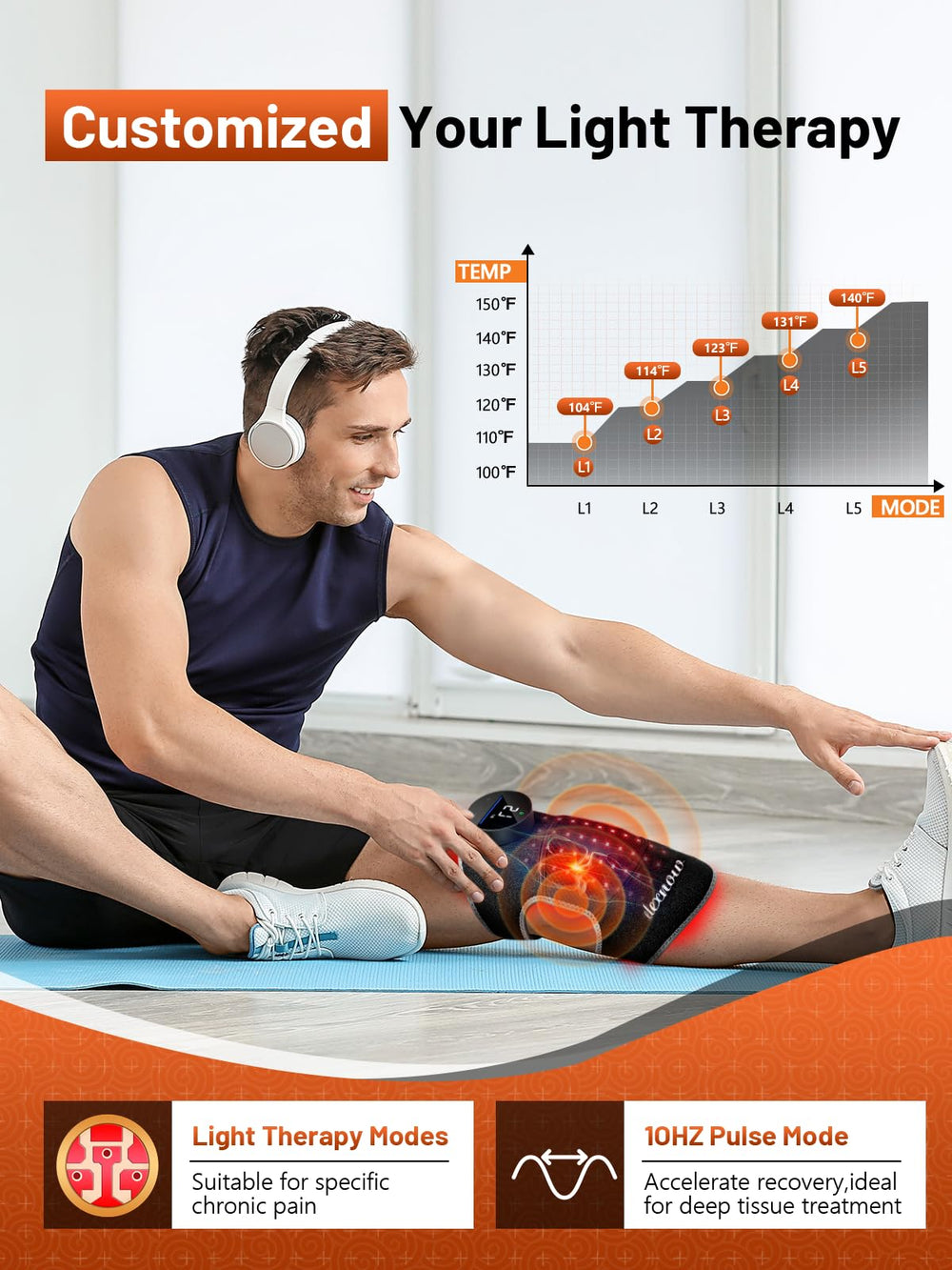 RELEXNOW heated vibration massage targets deep tissues to ease knee soreness