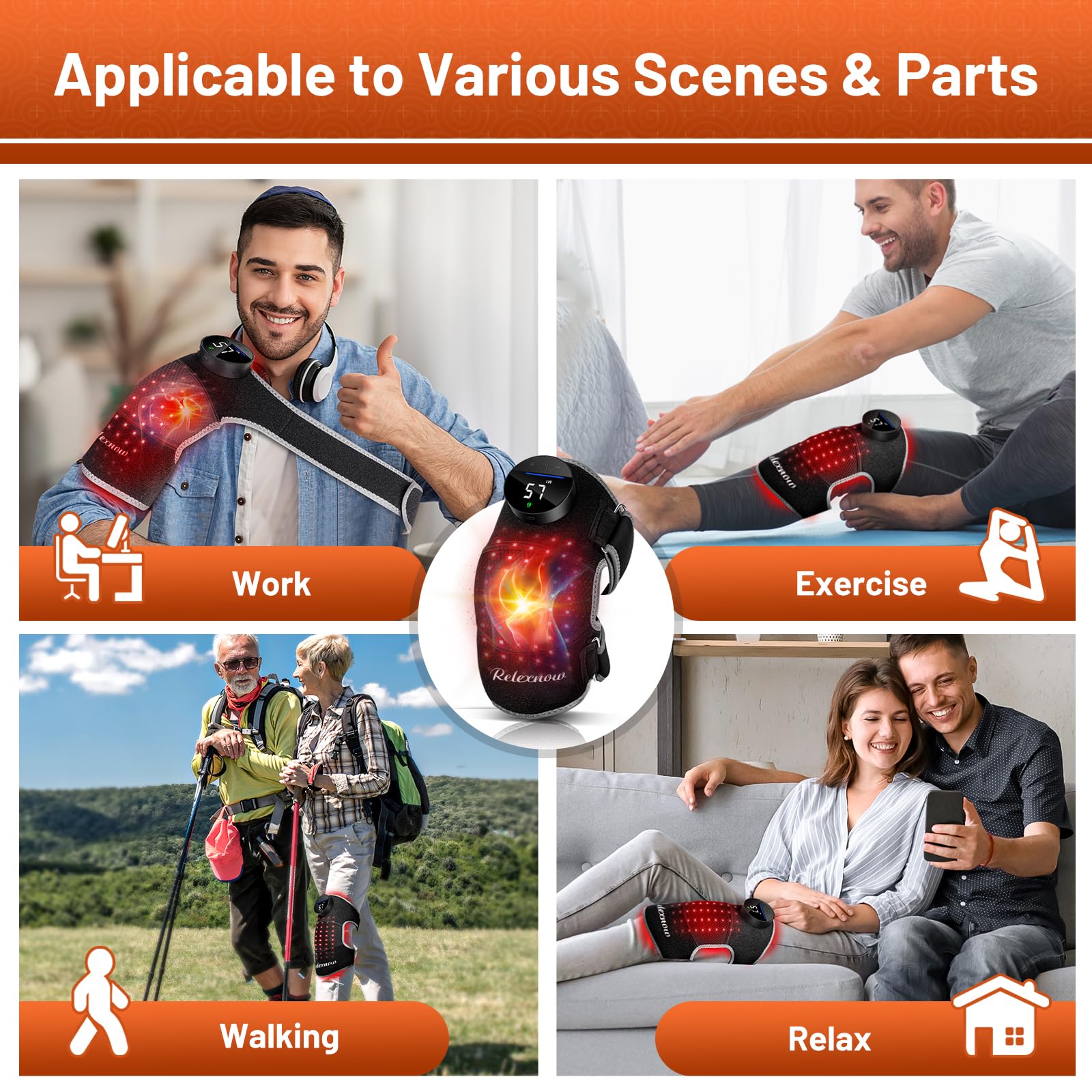 RELEXNOW five heating zones provide balanced warmth during sessions.