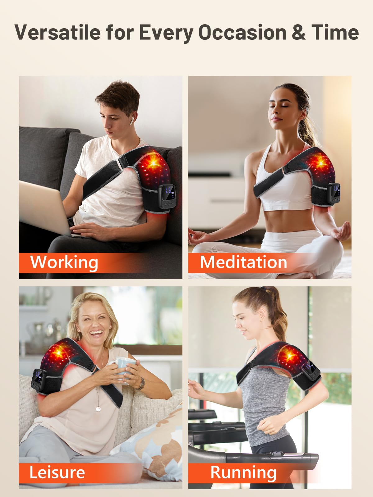 RELEXNOW detachable-extension-strap secures fit across arms and both shoulders