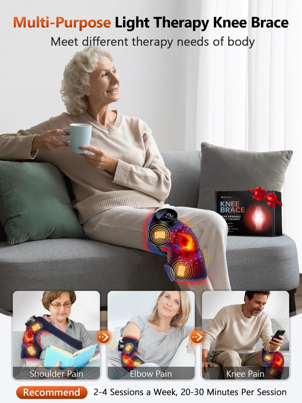 RELEXNOW wireless controller photo highlights cordless operation for easy on-the-go use.