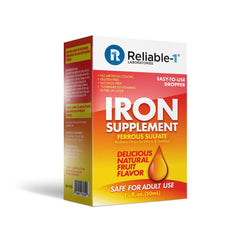 Reliable-1 Laboratories ferrous sulfate pediatric drops 2-pack package for value and convenience