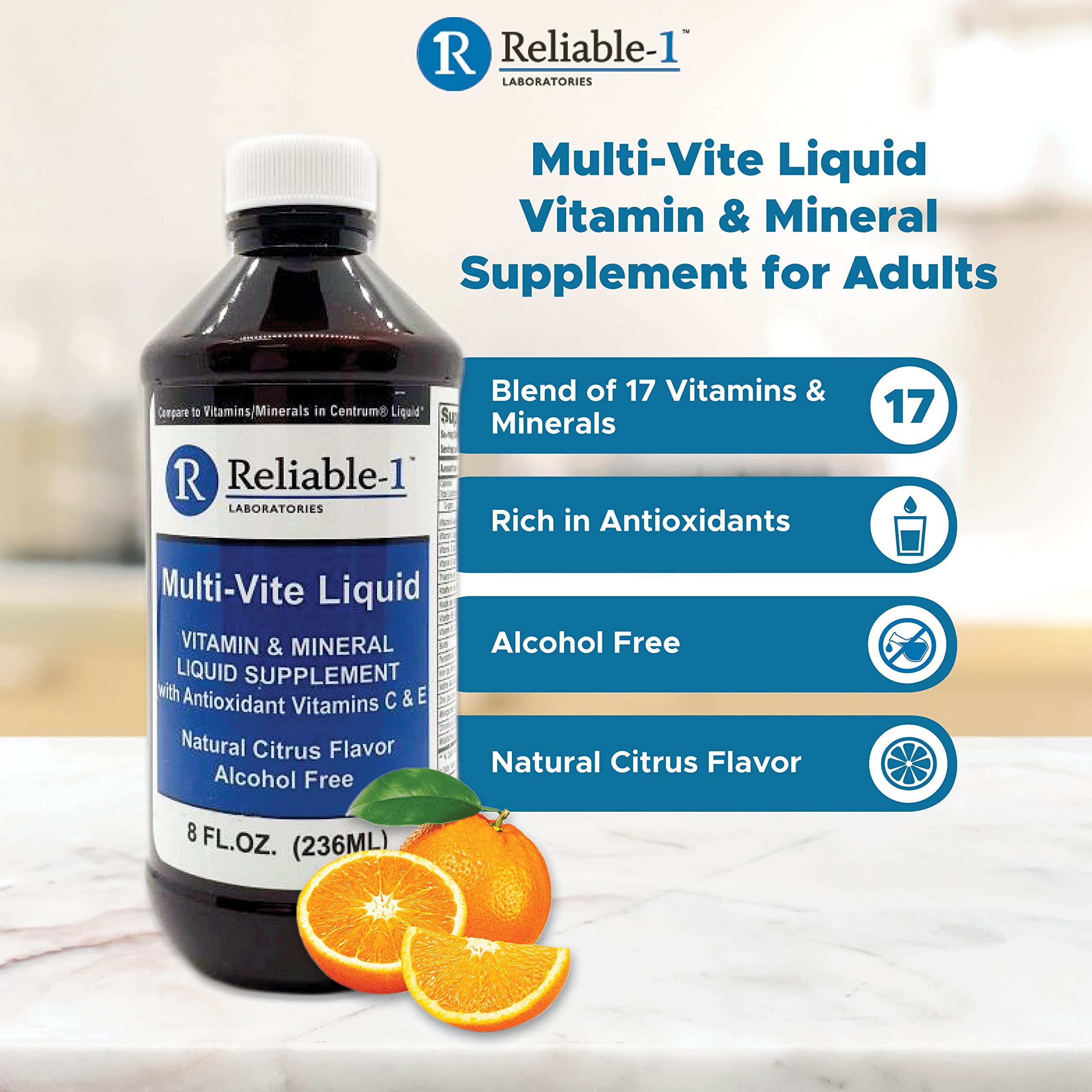 Reliable-1 Multi-Vite liquid being poured for quick absorption