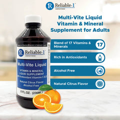 Reliable-1 Multi-Vite liquid being poured for quick absorption