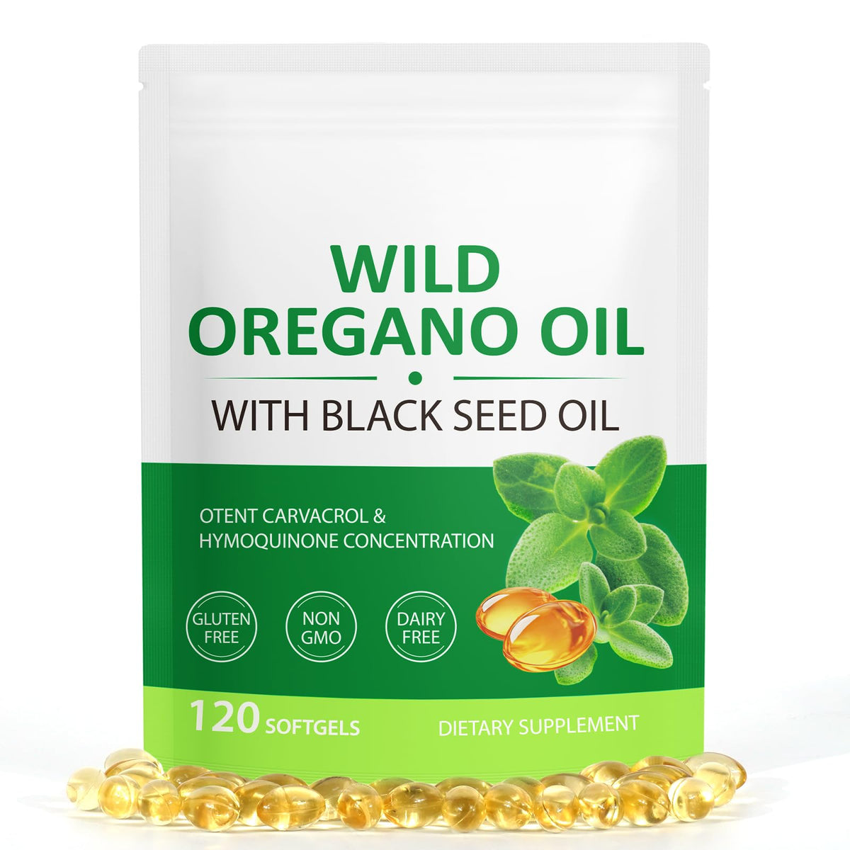ReliCo oregano oil bottle on wooden table, premium daily wellness support.