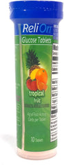 Relion glucose tablets tropical tubes offer flavored energy during workouts.