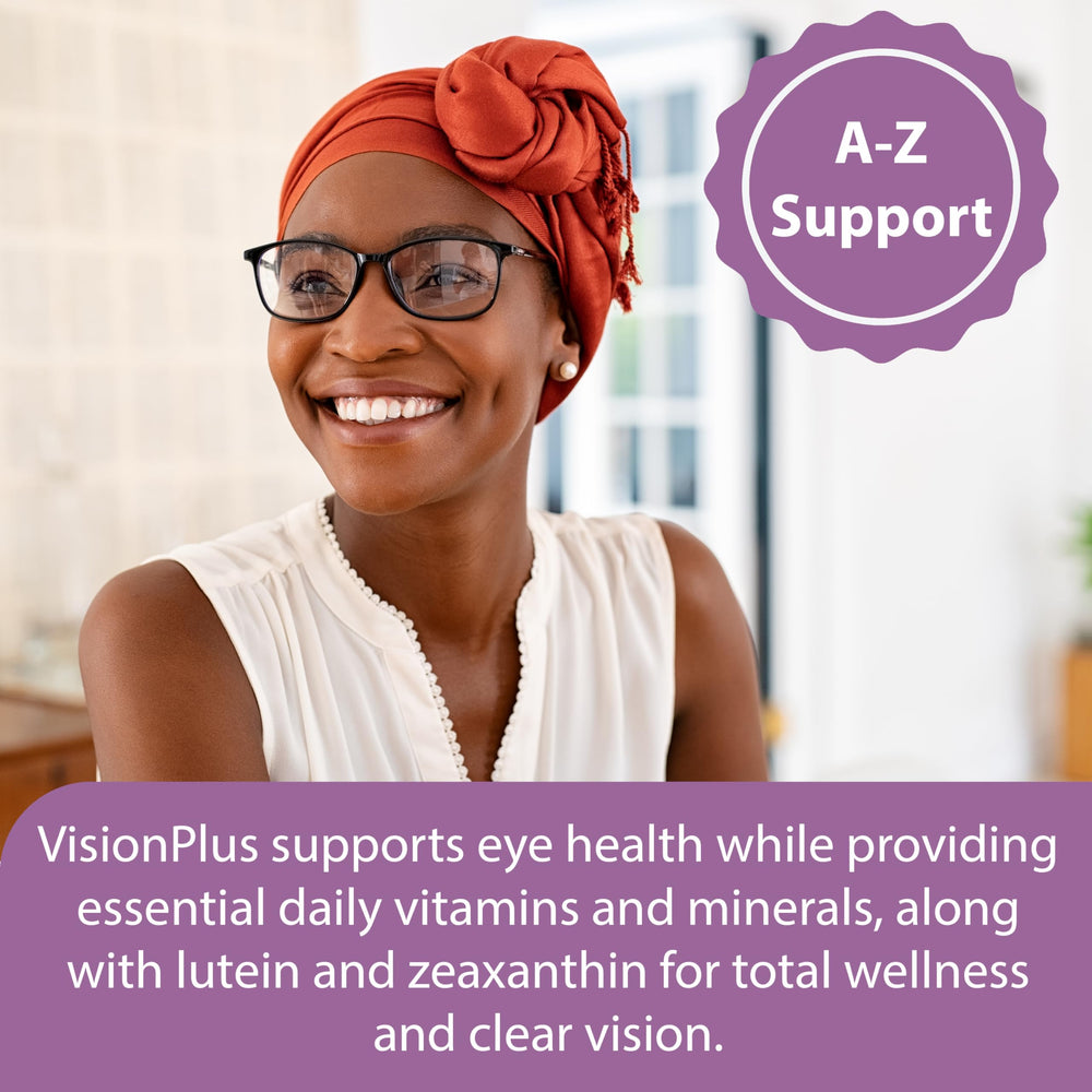 Reload! Vision Plus label detail shows lutein, zeaxanthin and bilberry antioxidants