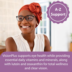 Reload! Vision Plus label detail shows lutein, zeaxanthin and bilberry antioxidants