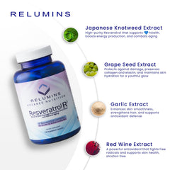 Relumins Resveratrol 600mg grape seed extract photo showing natural antioxidant source