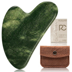 Rena Chris Gua Sha heart-edge shapes the jawline for precise sculpting.