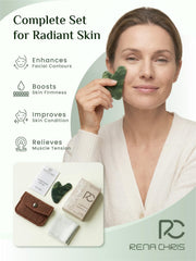 Rena Chris natural jade stone glides smoothly for a cooling massage.