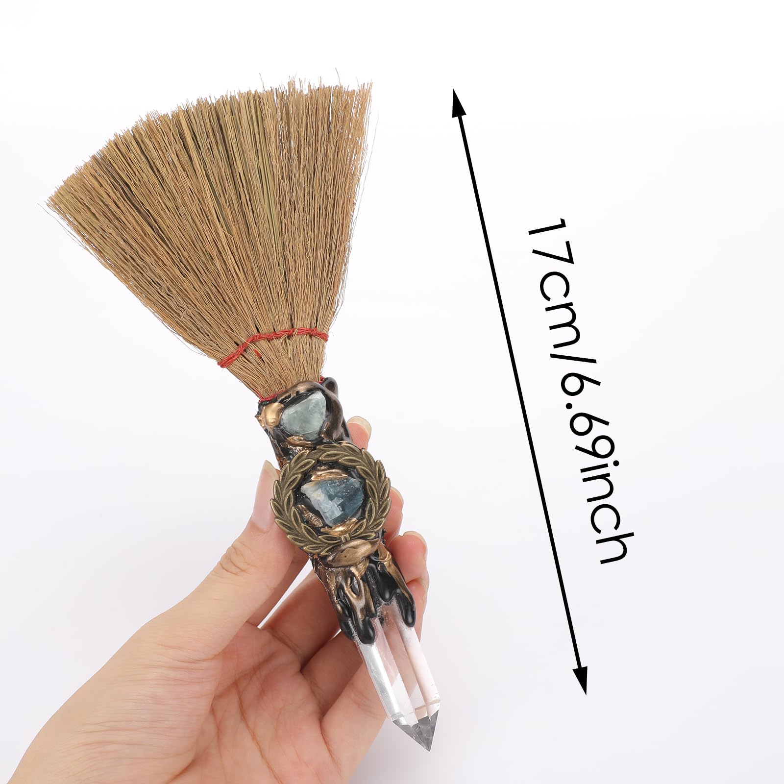 RENEMEGO Handcrafted Witch Broom – artisanal detail for collectors and magick-inspired spaces.