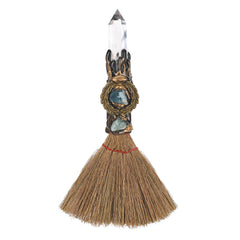 RENEMEGO Natural Quartz Crystal Broom – crystal focal point adds ritual calm and focus.