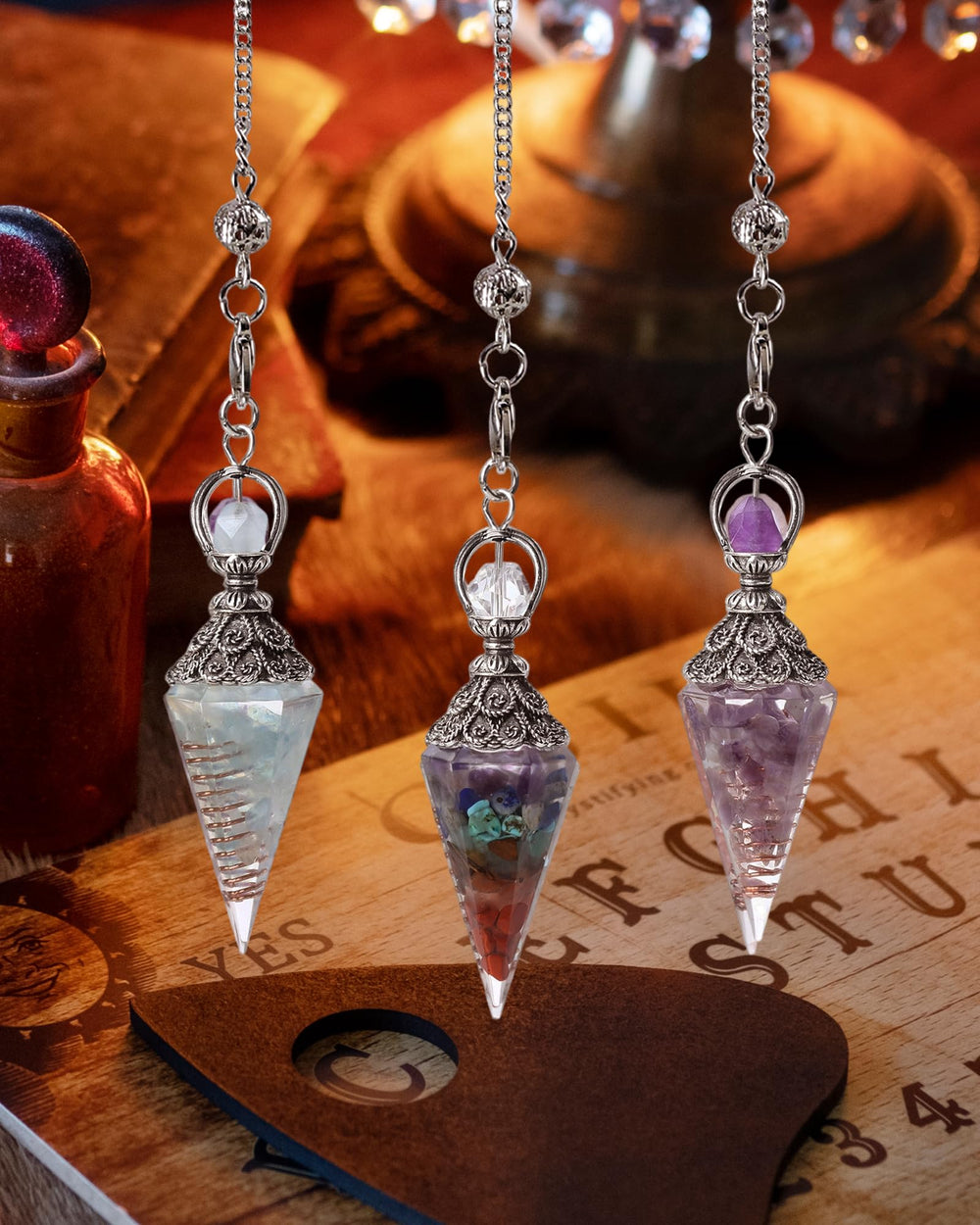 RENEMEGO pendulum crystal aquamarine for clear insights and meditation