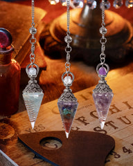 RENEMEGO pendulum crystal aquamarine for clear insights and meditation