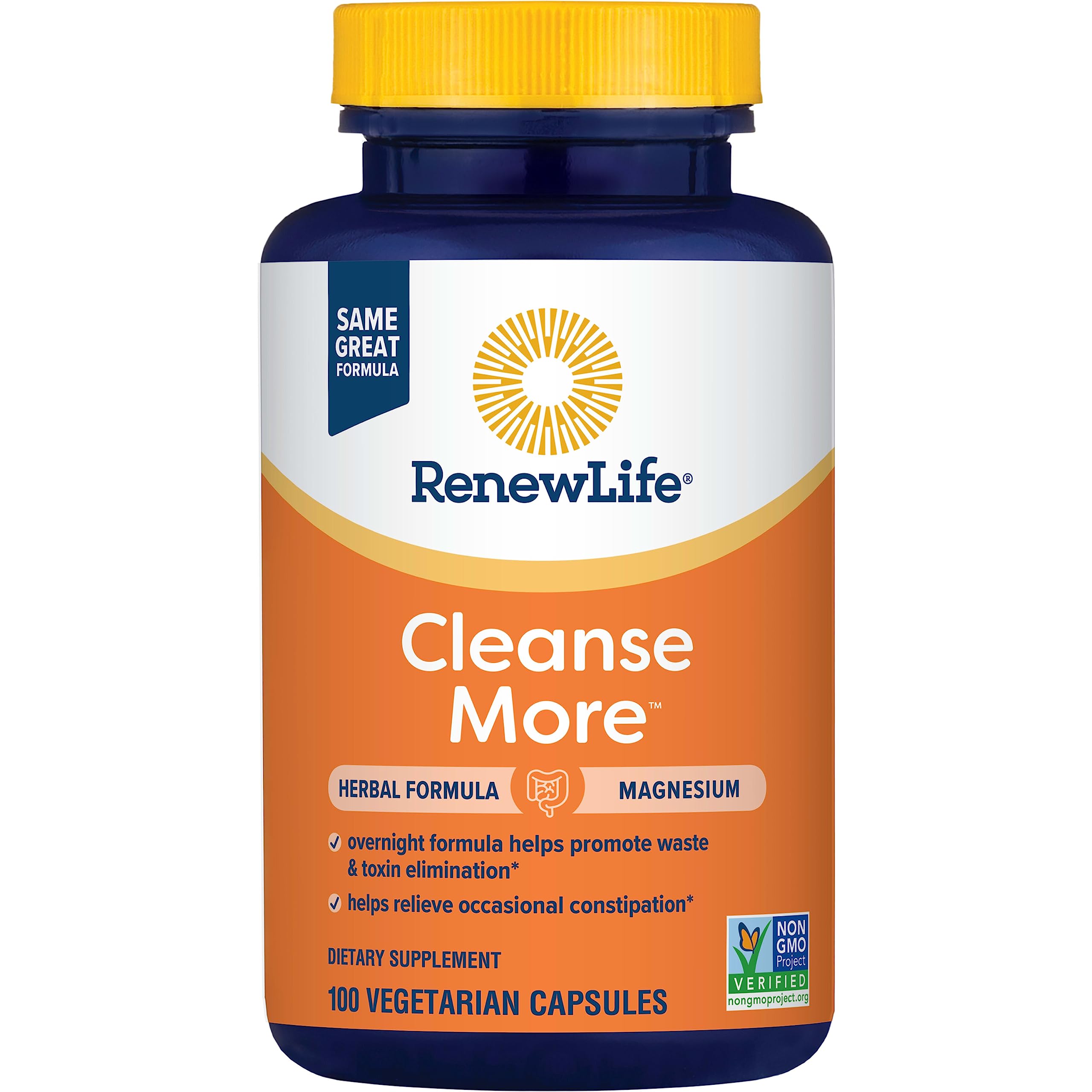 Renew Life Cleanse More on a nightstand suggesting convenient overnight use