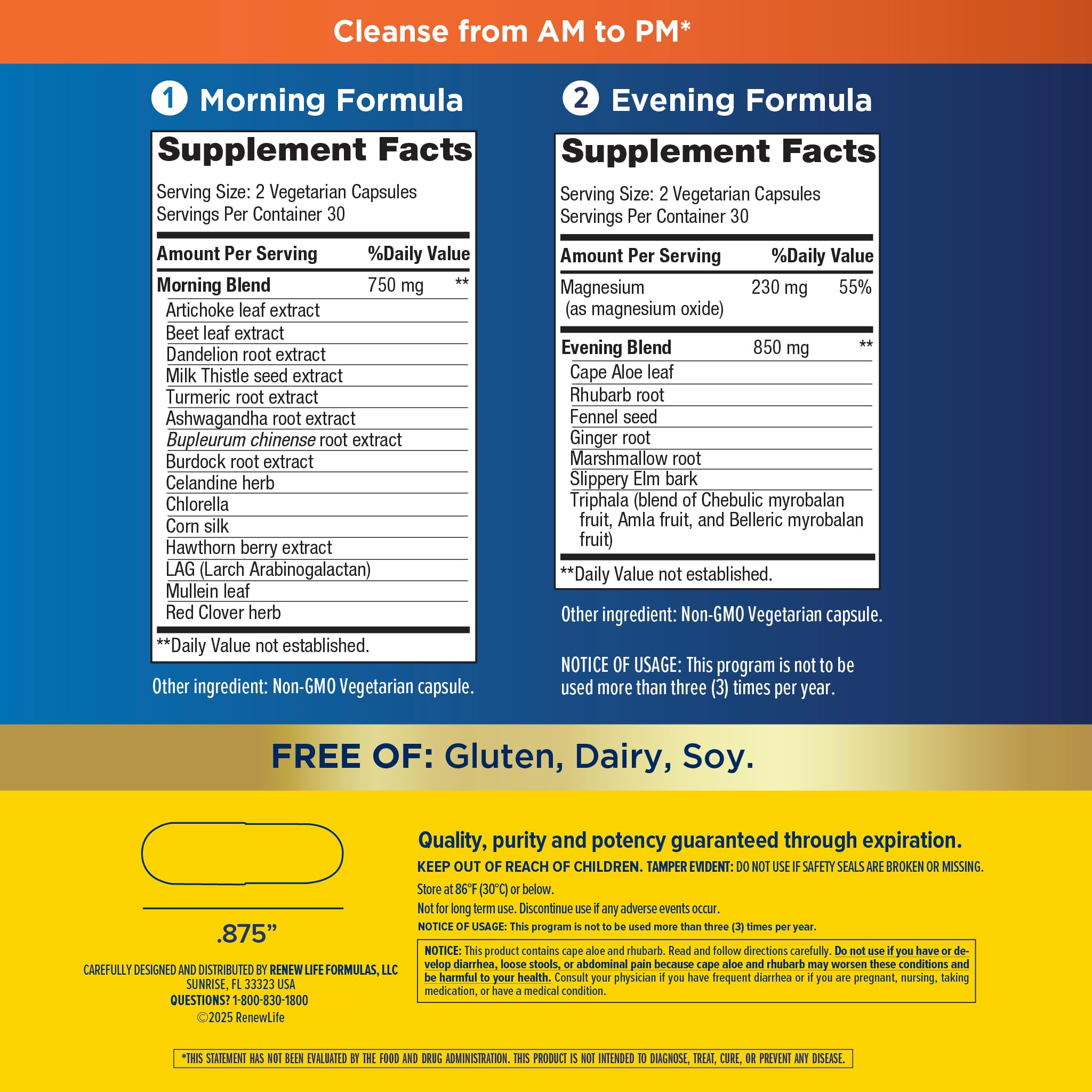 Front box of Renew Life Cleanse Smart Total Body with branding