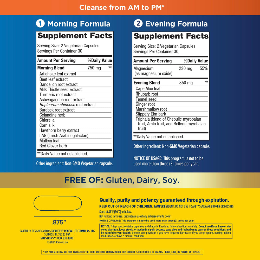 Front box of Renew Life Cleanse Smart Total Body with branding