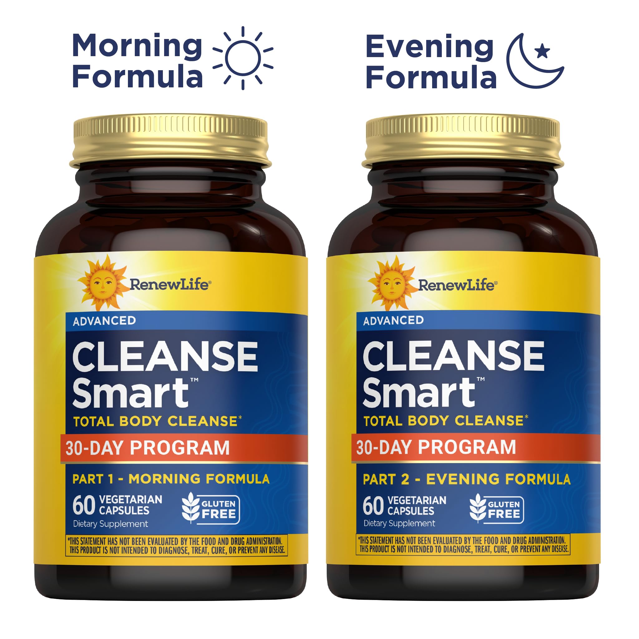 Close-up of Renew Life Cleanse Smart capsules highlighting vegetarian format