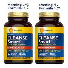 Close-up of Renew Life Cleanse Smart capsules highlighting vegetarian format