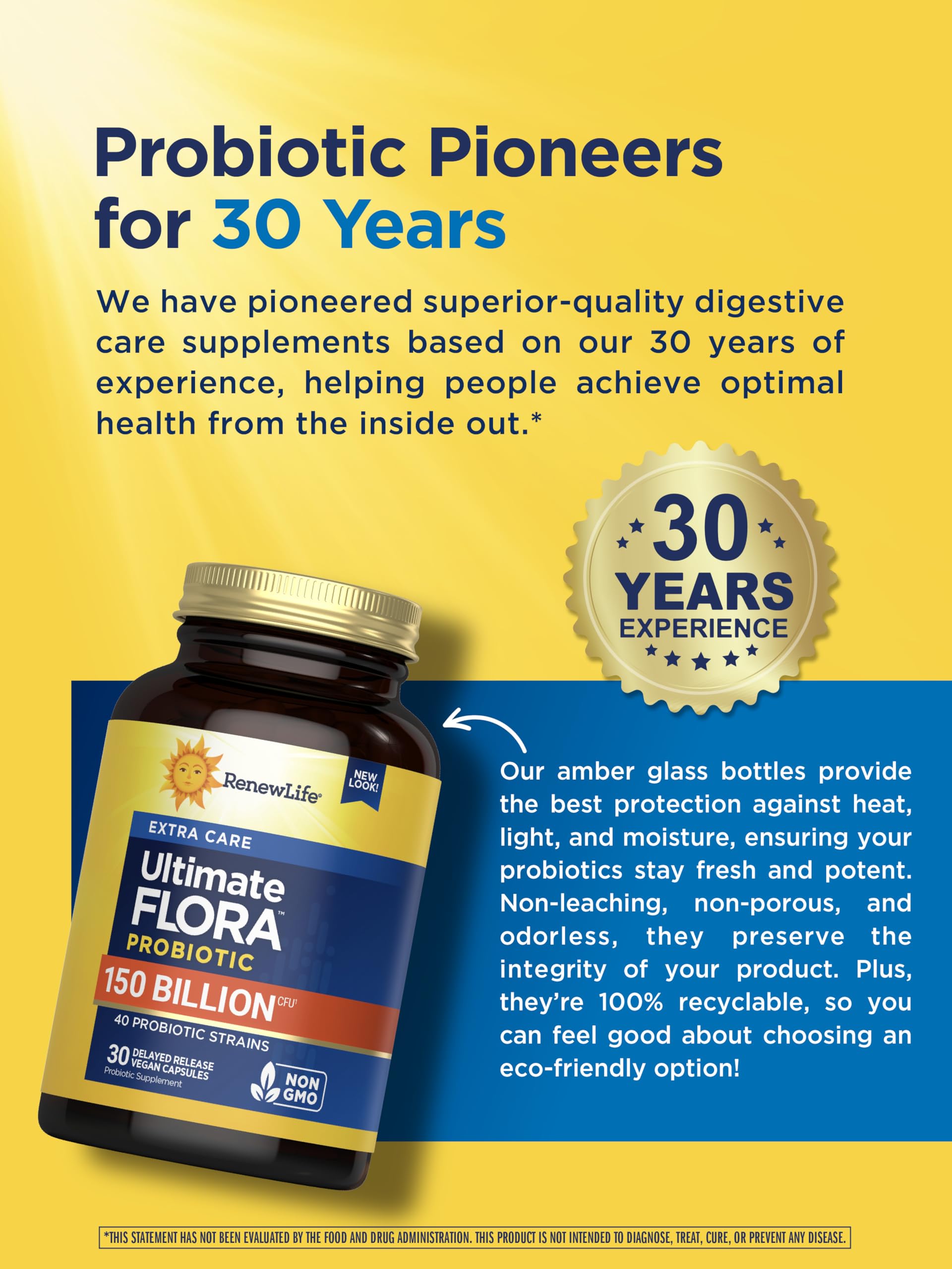 Close-up of Renew Life delayed-release capsules designed for targeted gut delivery.