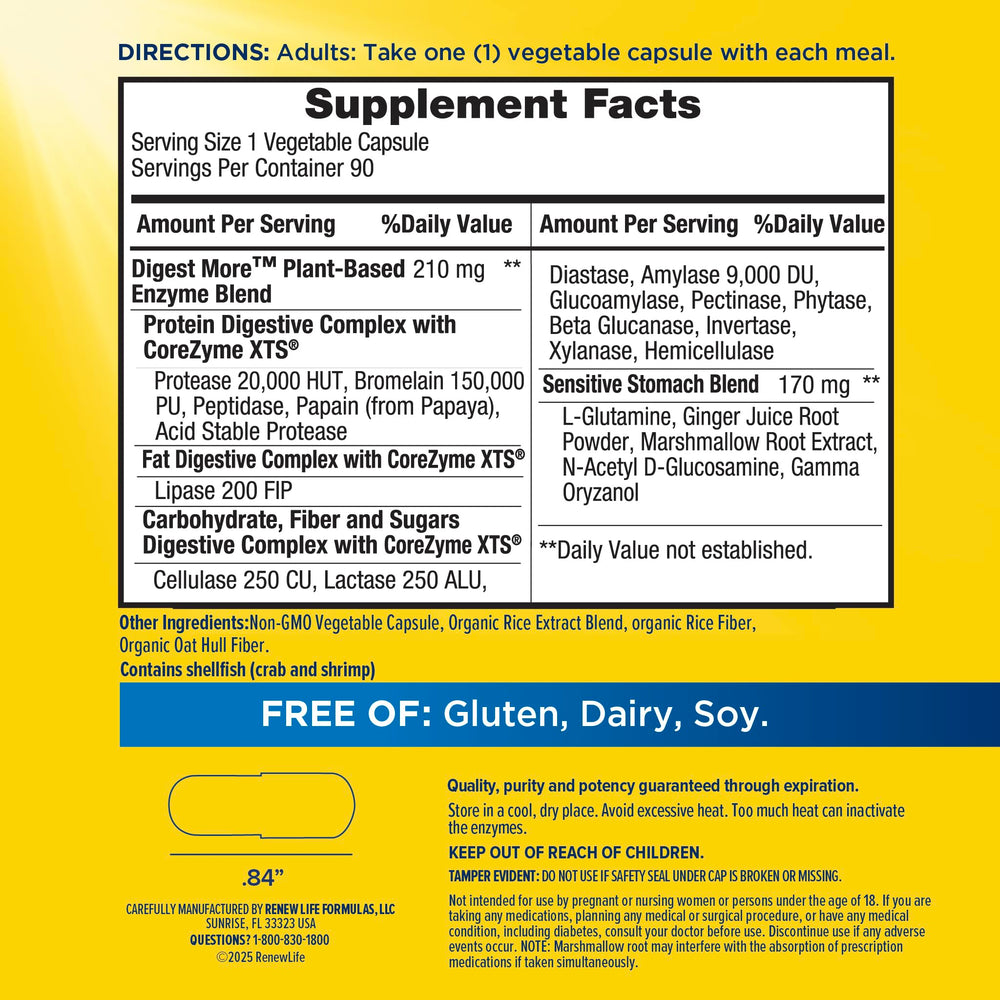 Renew Life DigestMore bottle cap showing quality seal and potency through expiration.