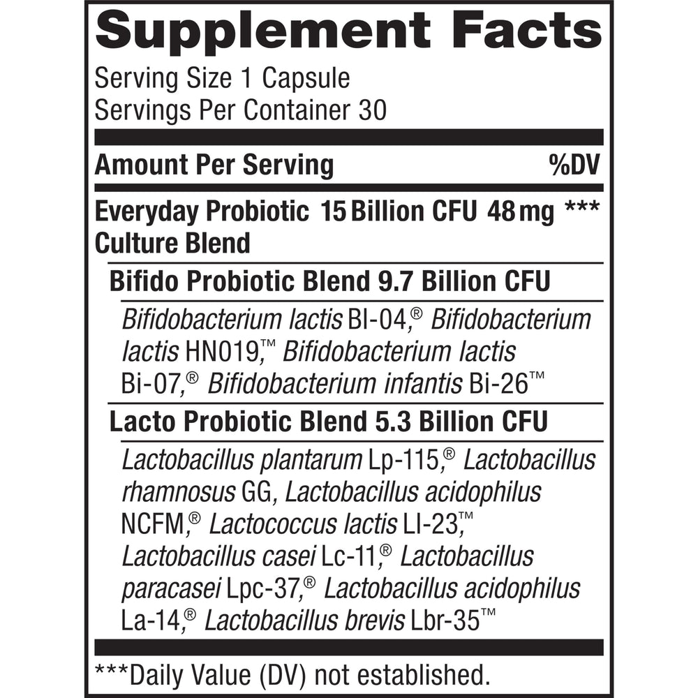 Renew Life Everyday Probiotic close-up illustrating digestive balance benefits.