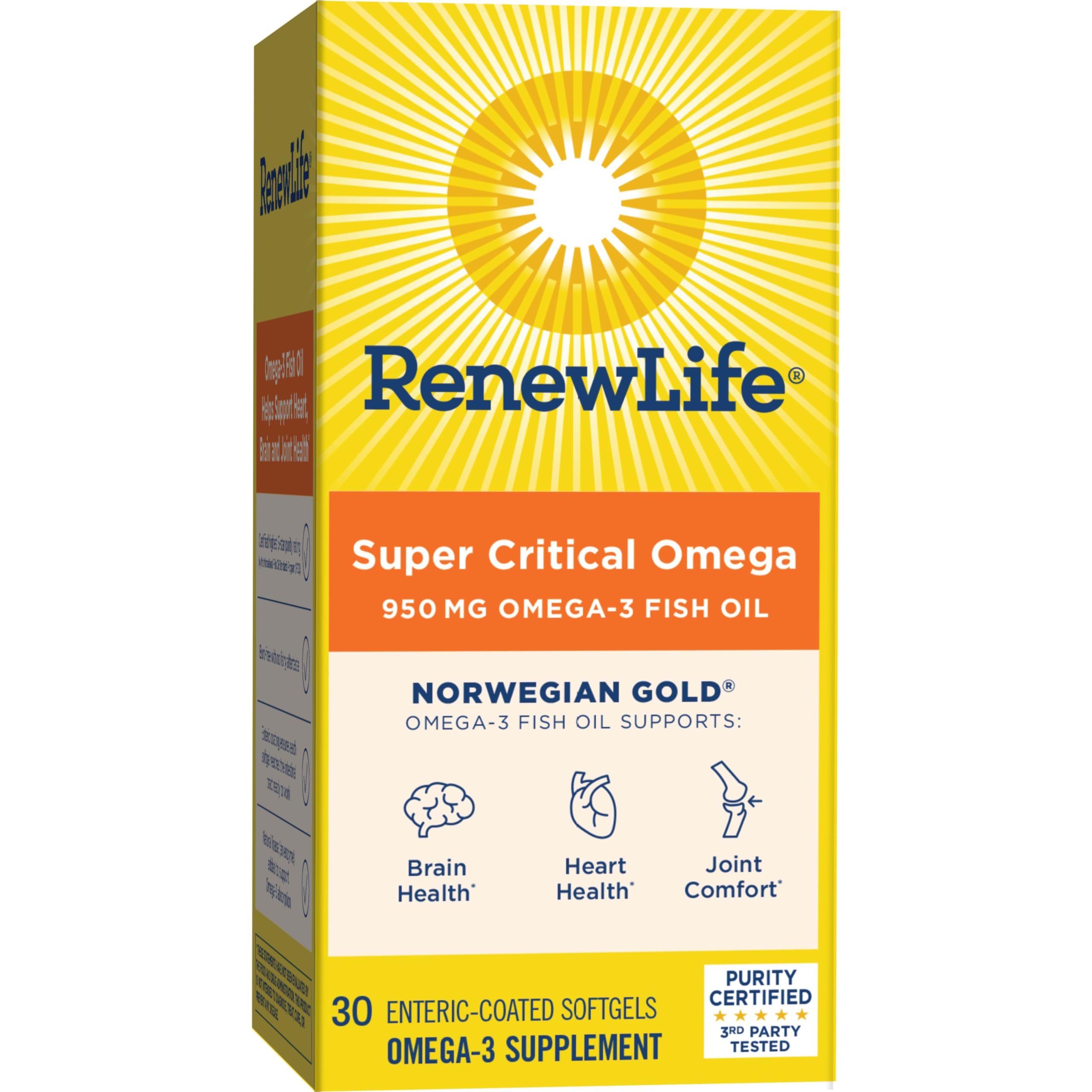 Renew Life Norwegian Gold Softgels IFOS seal closeup demonstrating purity standard