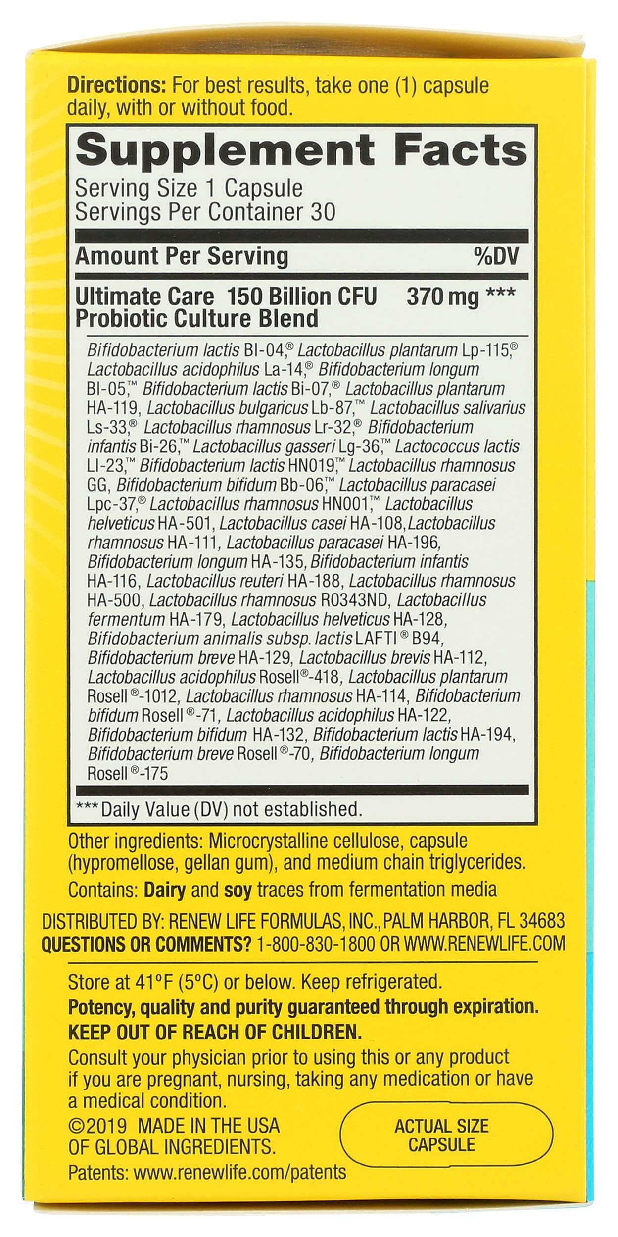 Renew Life Probiotic 150B Ultmt Care travel-pack for on-the-go support.
