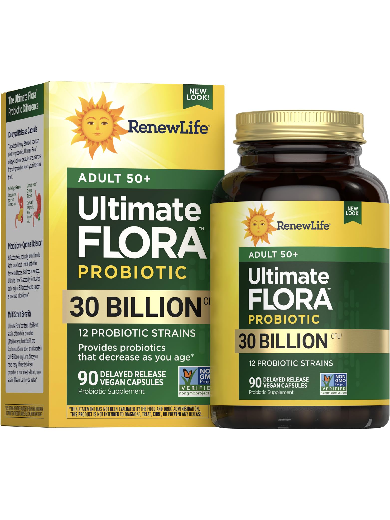 Renew Life Probiotic Adult 50 Plus bottle supports daily digestive balance