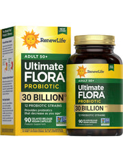 Renew Life Probiotic Adult 50 Plus bottle supports daily digestive balance
