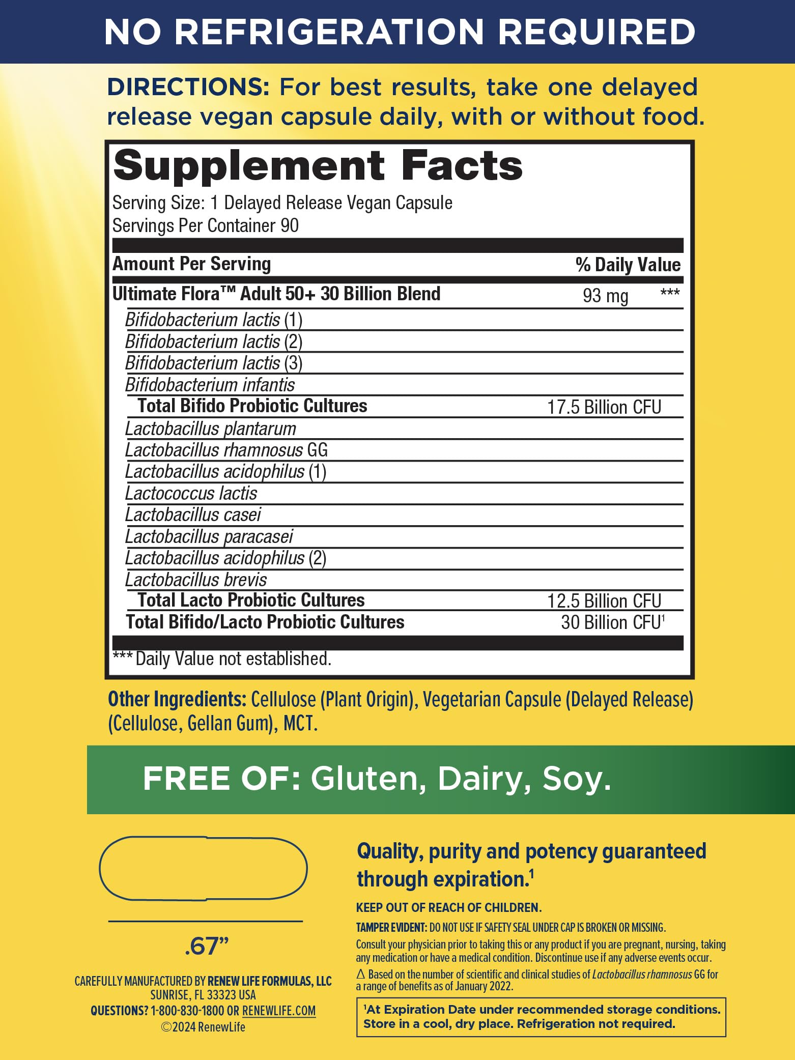 Label packaging highlights 12 strains and 30B CFU for broad support