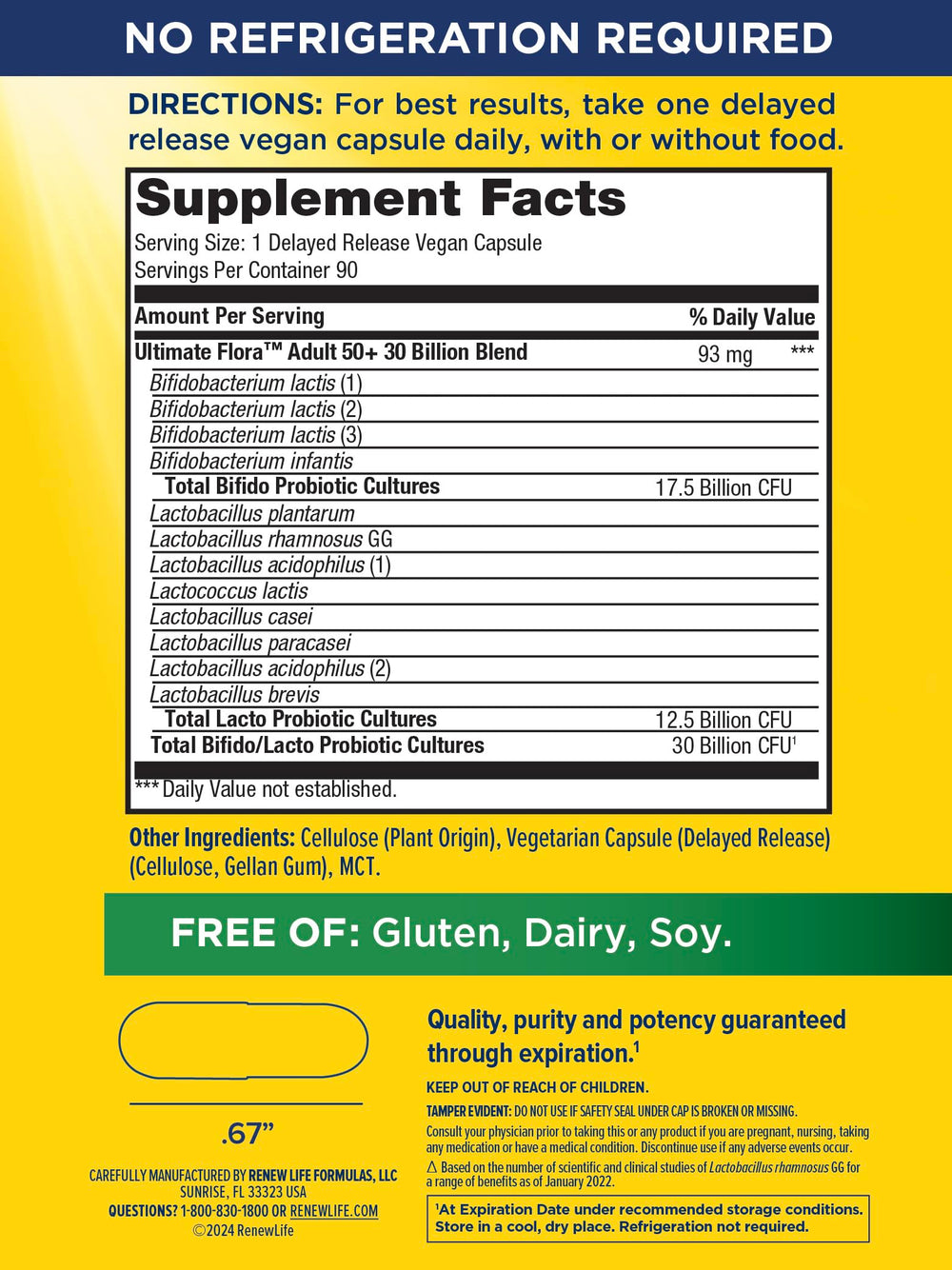 Label packaging highlights 12 strains and 30B CFU for broad support