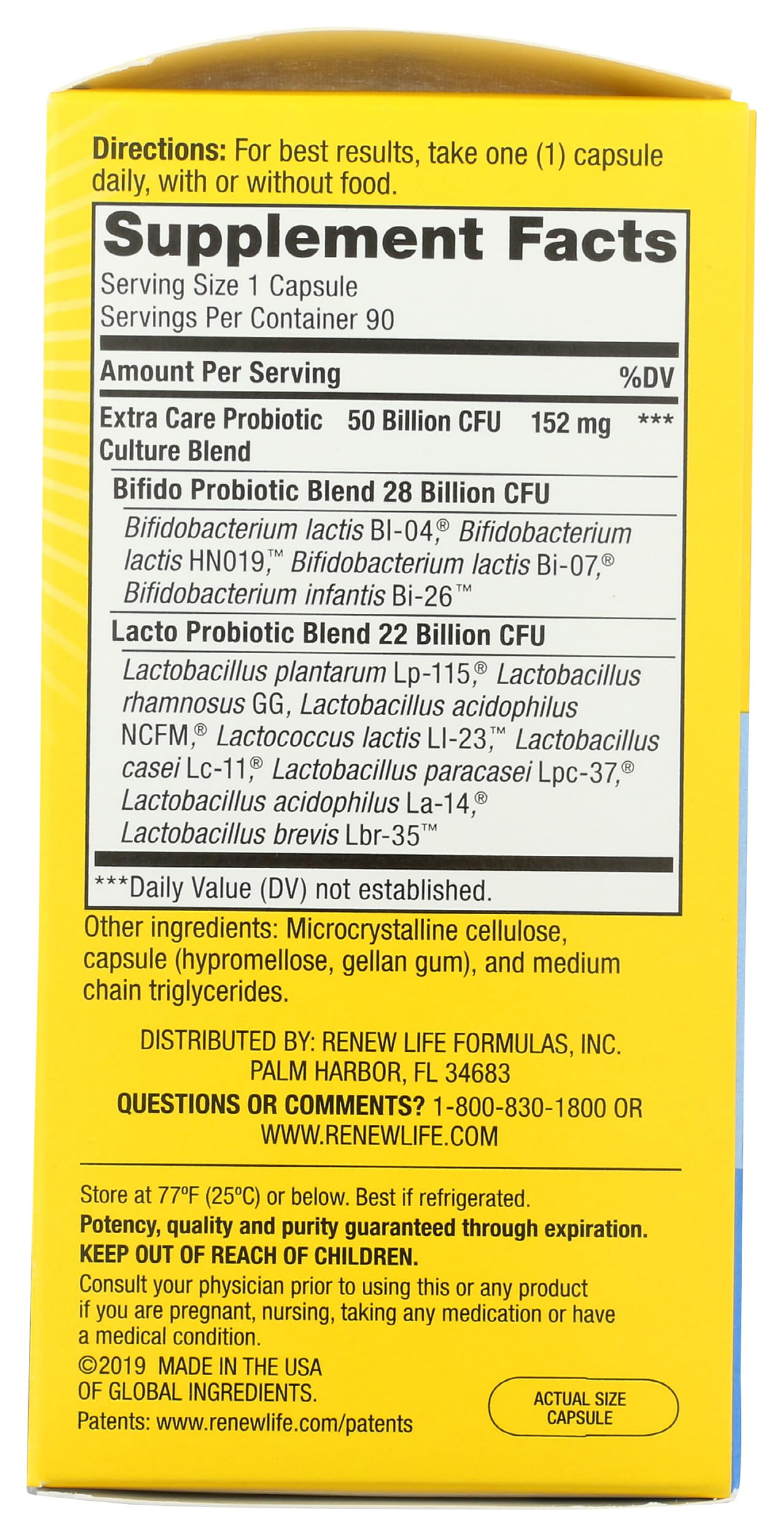 Renew Life Probiotic Extra Care 50B daily use scene emphasizes convenient routine.