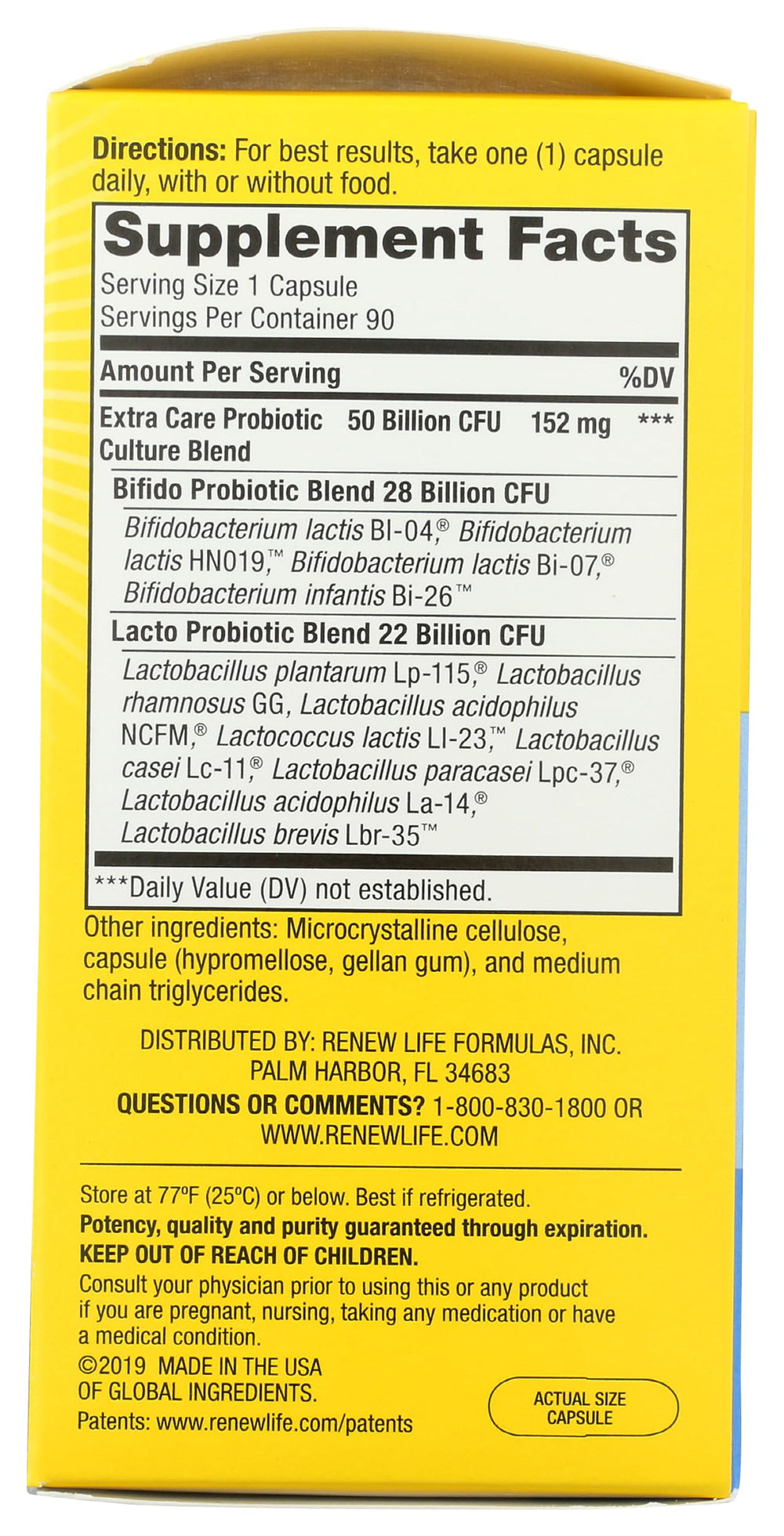 Renew Life Probiotic Extra Care 50B daily use scene emphasizes convenient routine.