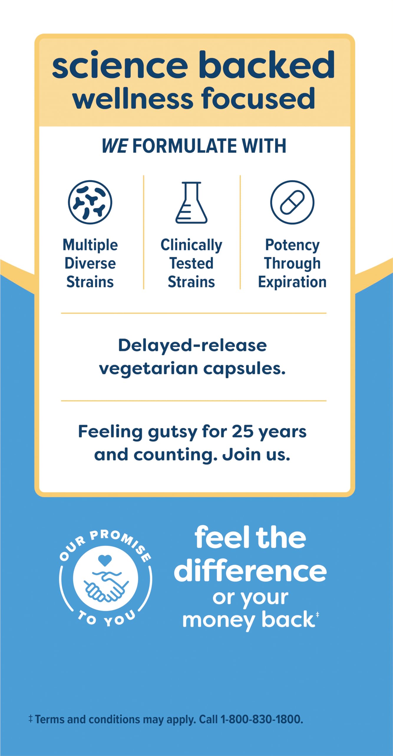 Renew Life gluten-free dairy-free soy-free banner reinforces allergen-free promise.